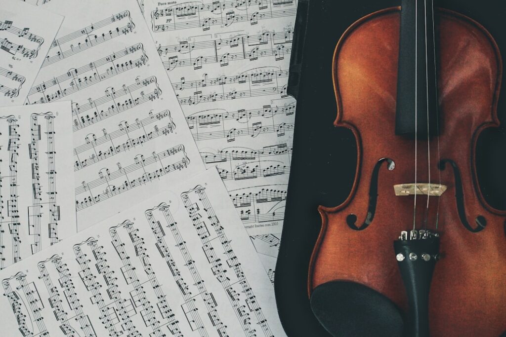 Photo by Stefany Andrade brown violin with case